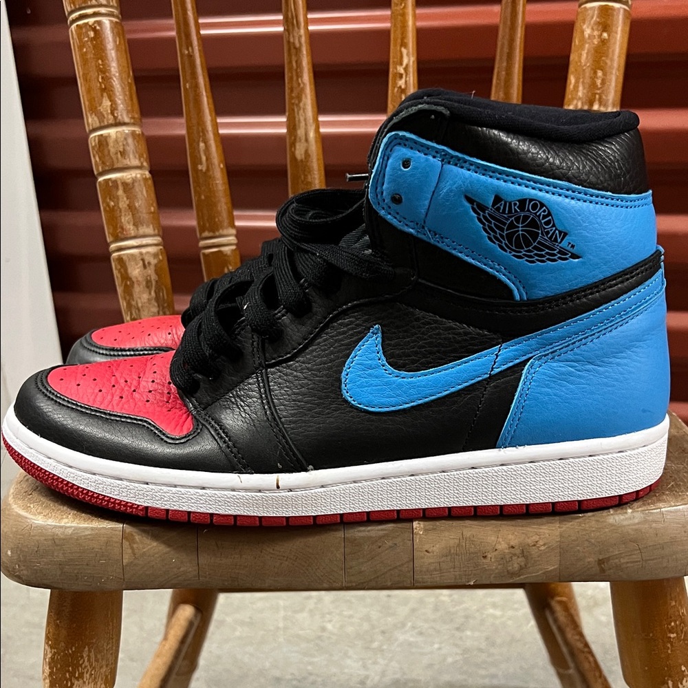 Air Jordan Black and Blue High-Top Sneakers
